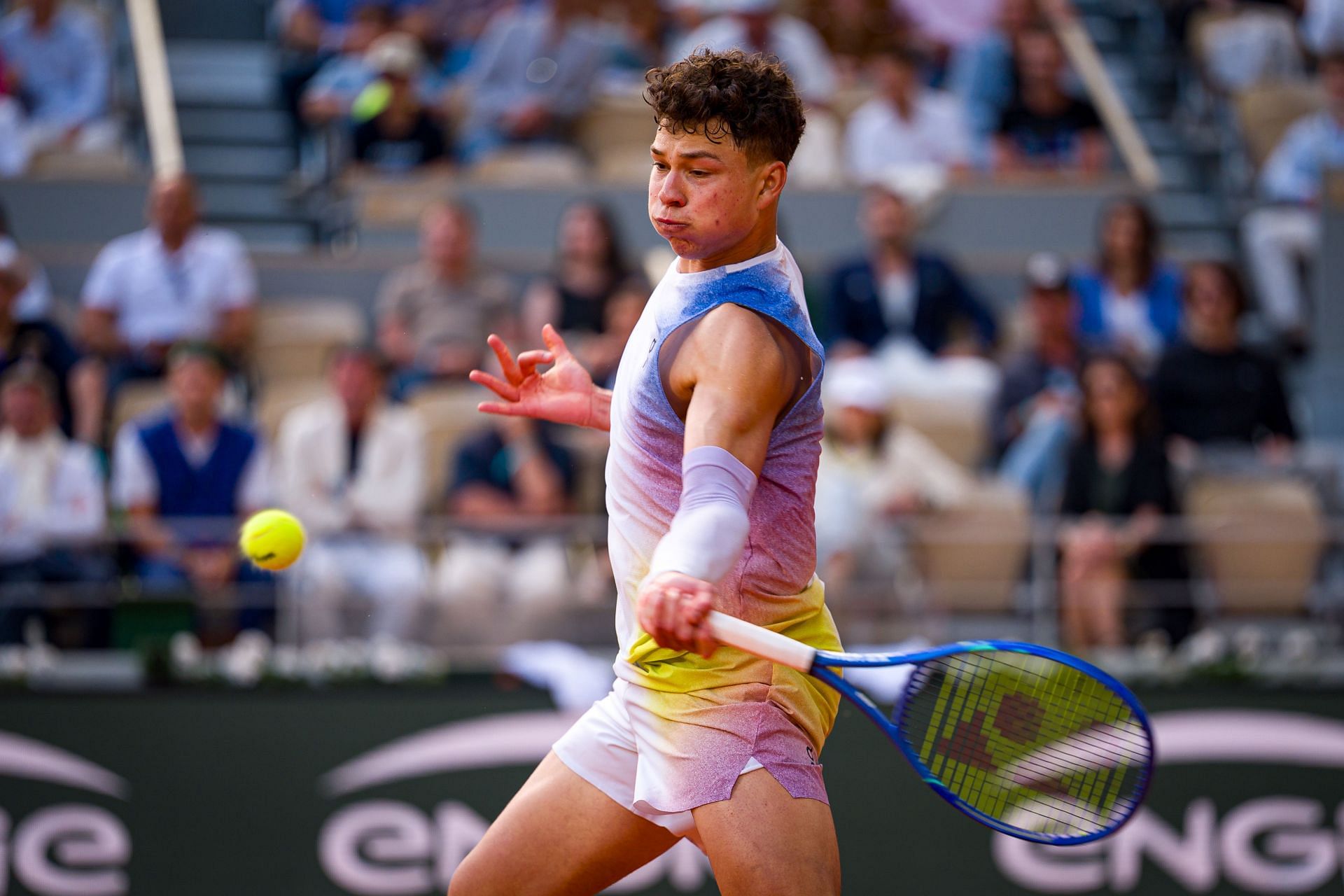 Ben Shelton hits a forehand | Image Source: Getty
